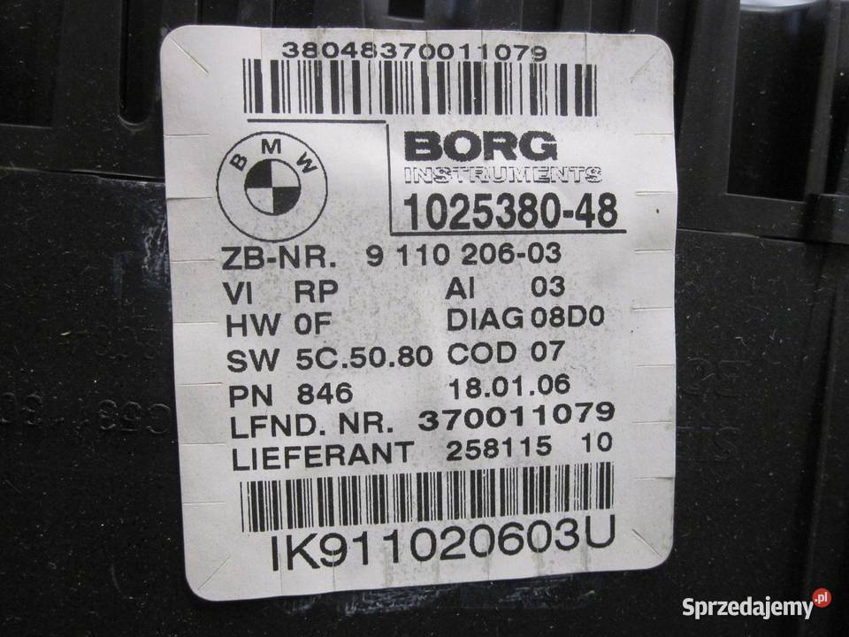 BMW E91 06r licznik zegary 1025380 ANGLIK