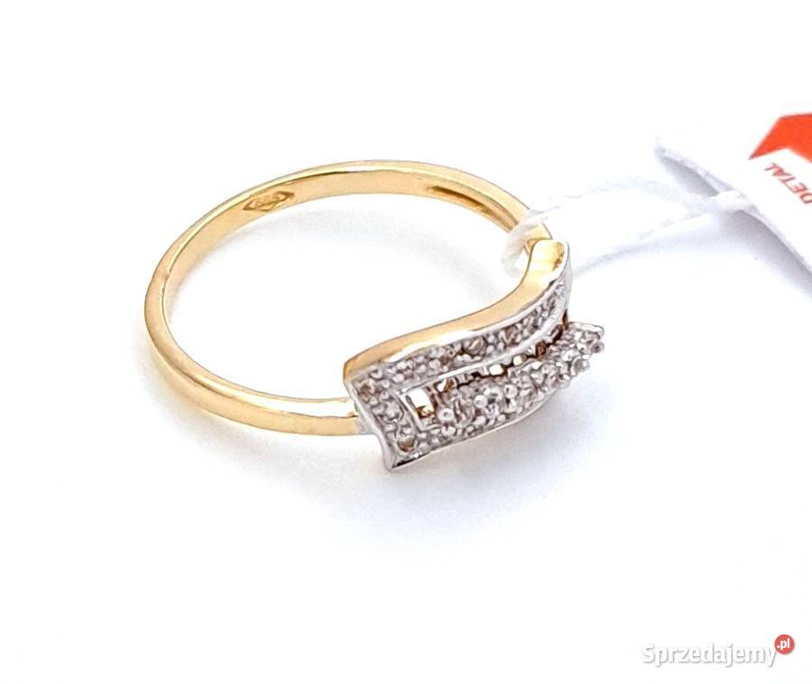 Pierścionek r14 Złoty pr585 Glamour fala Z859 Poznań sprzedam