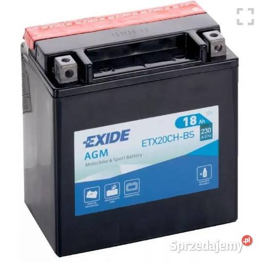 Akumulator motocyklowy EXIDE ETX20CHBS YTX20CHBS Płock