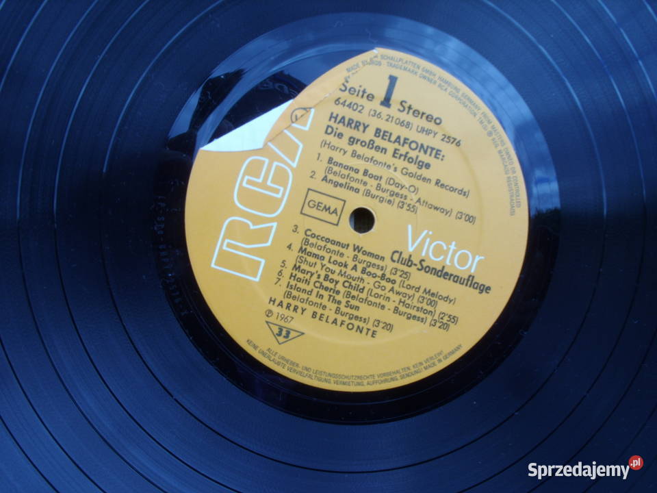 Winyl LP HARRY BELAFONTEGOLDEN RECORDS 1967 Wołów