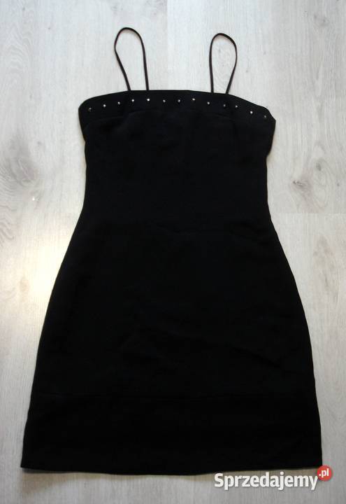 Mała czarna Nowa czarna sukienka na cienkich Bez wzoru Bochnia