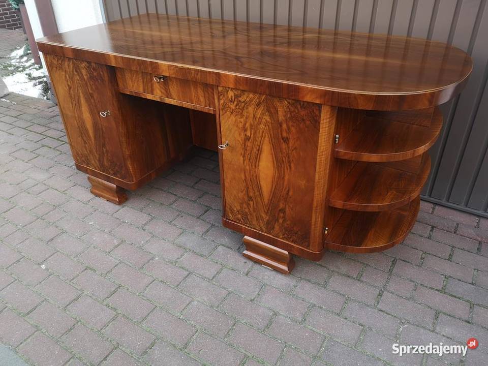 Biurko ARTDECO Unikat Orzech Zgrabne Stare Antyk Swarzędz