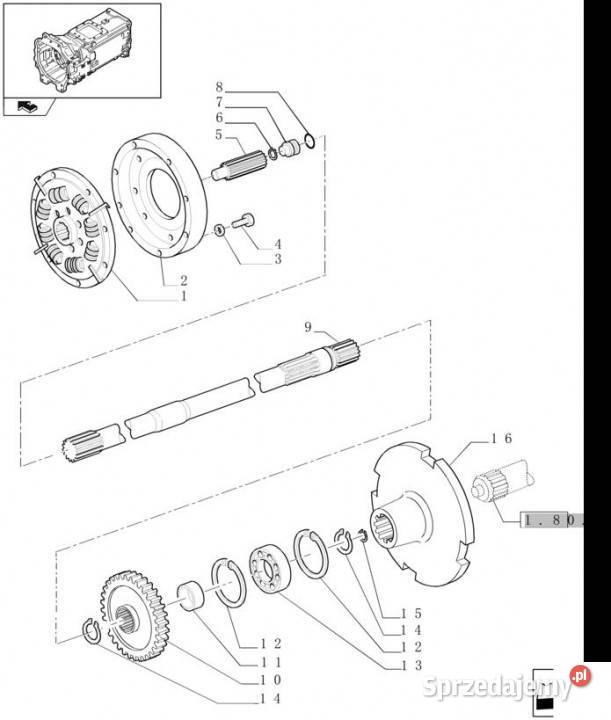 Holland T6090 Wałek 10t 22t 11t 1040mm l Jastrzębniki