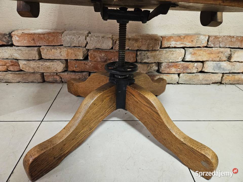 Fotel obrotowy DĘBOWY WYGODNY tapicerowany Pszczyna