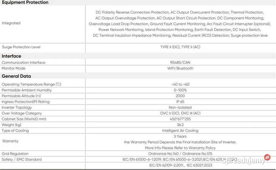 Zestaw Magazyn Inwerter LV 8 kW 1434 kWh Zestawy