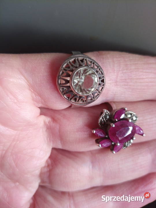 Niezapominajki z turkusem srebrny pierscionek Nowy Sącz sprzedam