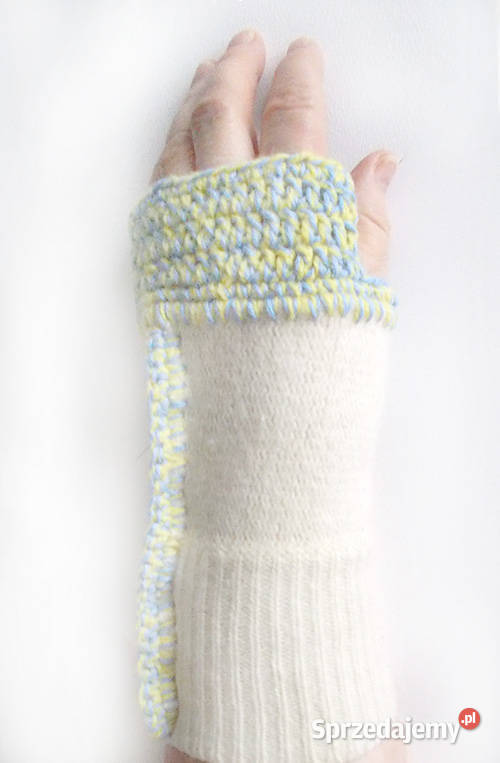 wełniane mitenki pastelowe mitenki ciepłe Białystok sprzedam