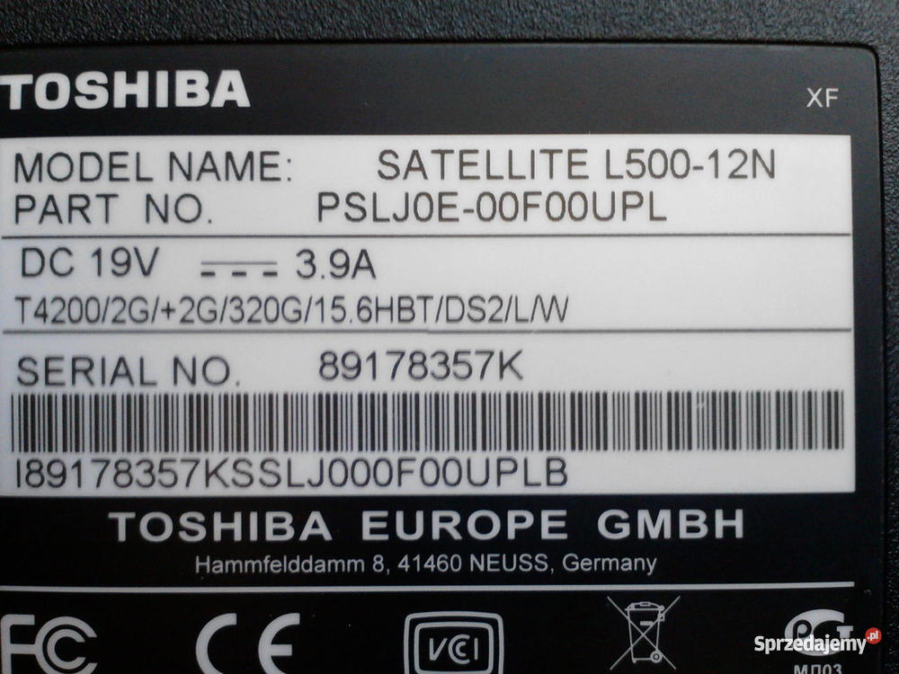 Toshiba SATELLITE L50012N części Wodzisław Śląski