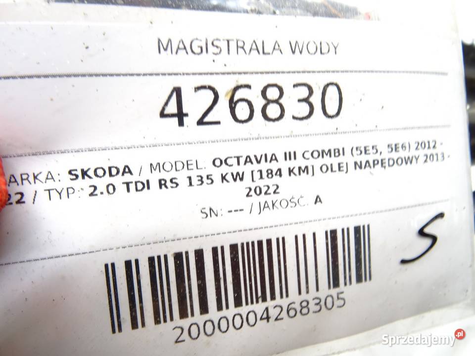 MAGISTRALA WODY SKODA OCTAVIA III 5Q0122157AH 20