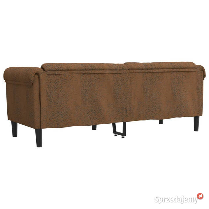 Sofa 3os brązowa sztuczna skóra zamszowa mazowieckie Warszawa