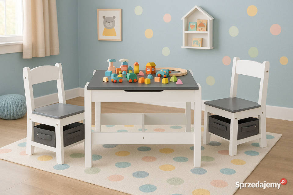 Zestaw mebli dzieci stolik 2 krzesła tablica Smogorzów