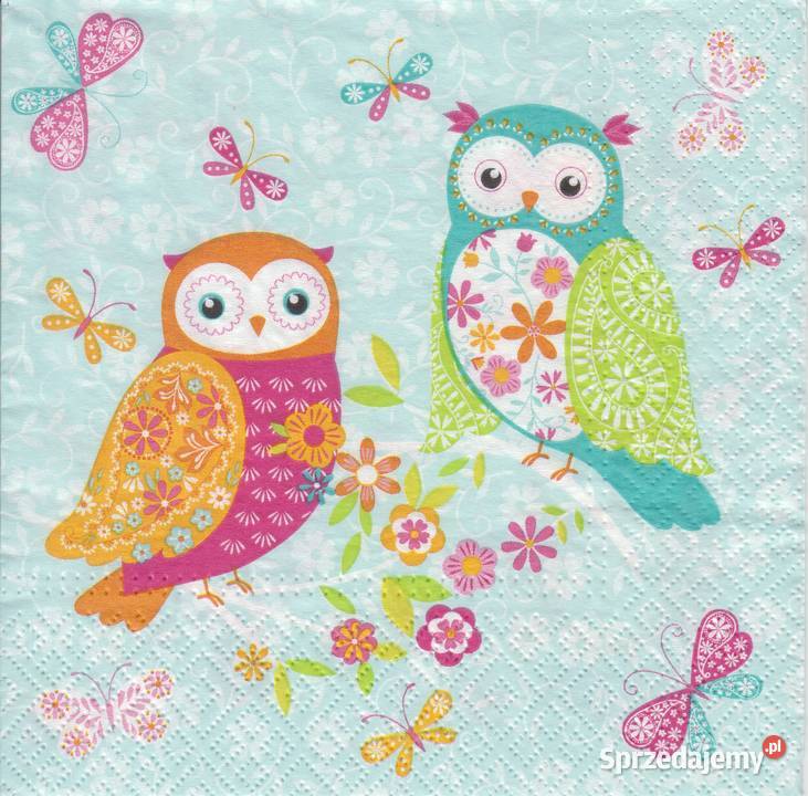 Dekupaż decoupage serwetki ptaki ptaszki sowa Skarżysko-Kamienna