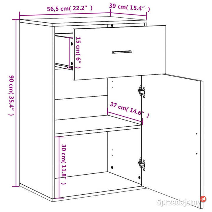 Szafka biała 565x39x90 materiał drewnopochodny sprzedam