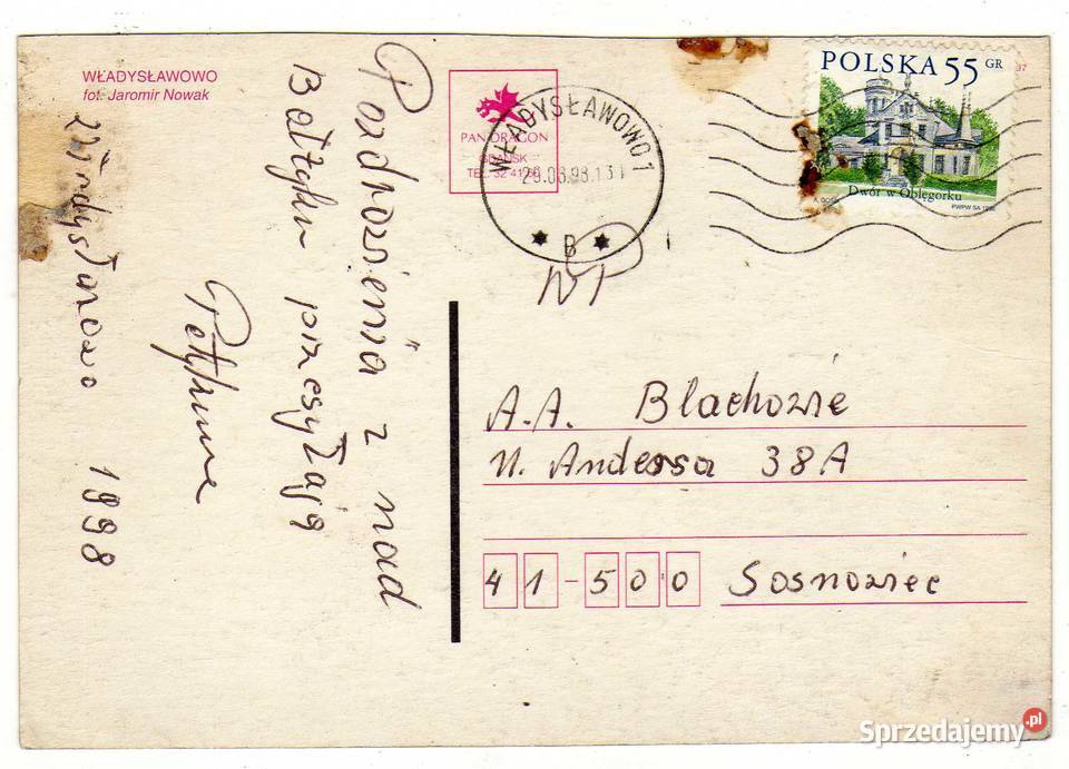 WŁADYSŁAWOWO 2 POCZTÓWKA Pocztówki i karty telefoniczne świętokrzyskie sprzedam