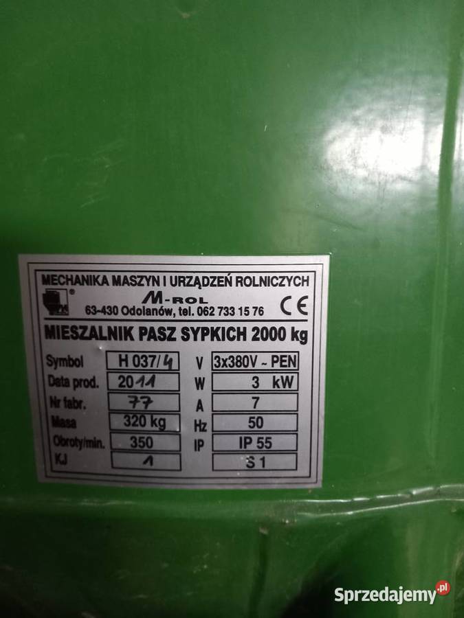 Mieszalnik pasz sypkich praktycznie nie używany Łask