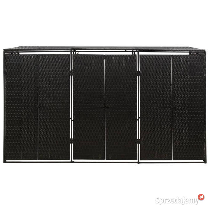 Osłona na 3 kosze na śmieci czarna 207x80x117 Warszawa