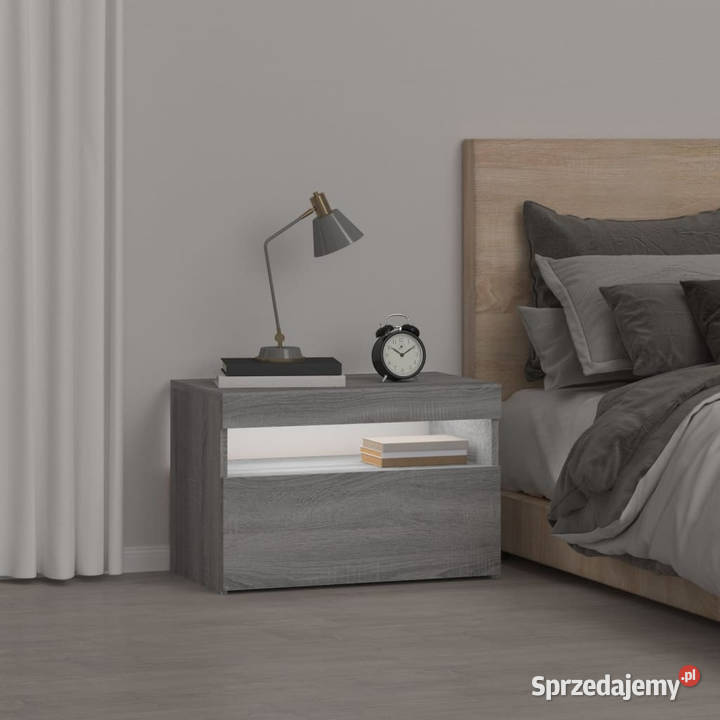 Szafka nocna z oświetleniem LED szary dąb sonoma Warszawa