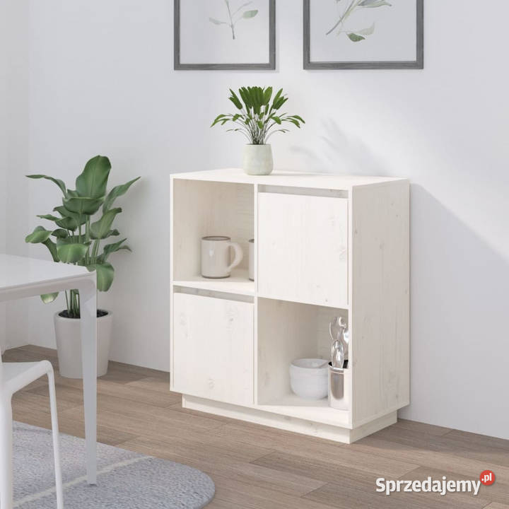 Komoda biała 74x35x80 drewno sosnowe WM814350 mazowieckie Warszawa