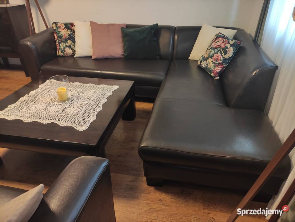 Zestaw komplet wypoczynkowy ECO skóra stan Racibórz sprzedam