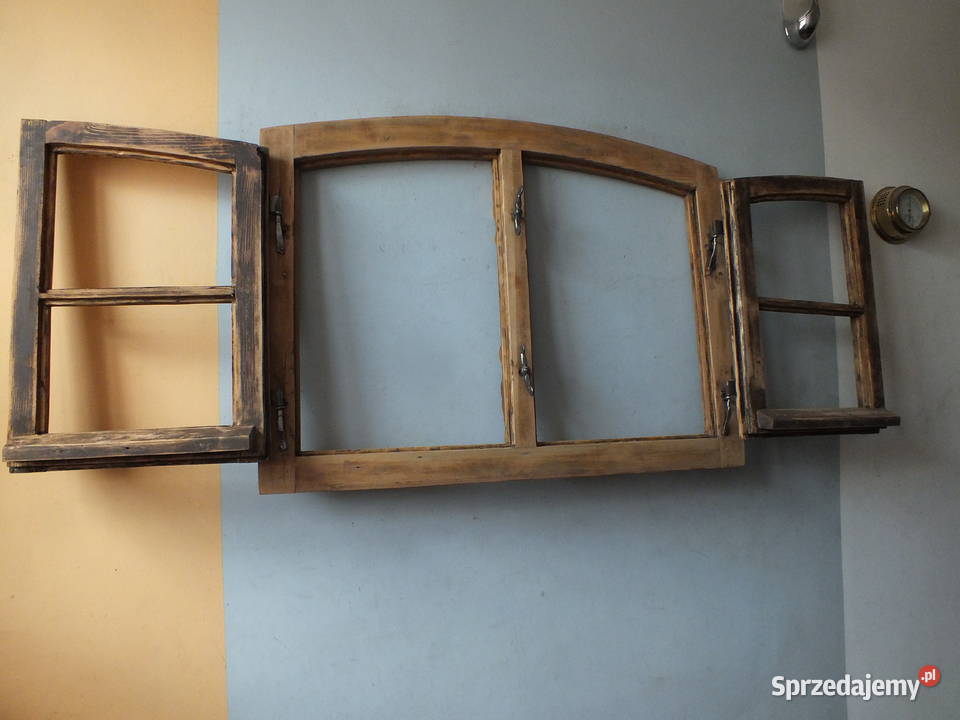 Stare okna drewniane około 1890 piękne z ramą Bielawa