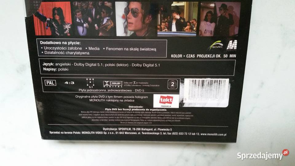 W HOLDZIE MICHAELOWI JACKSONOWI dvd video sprzedam