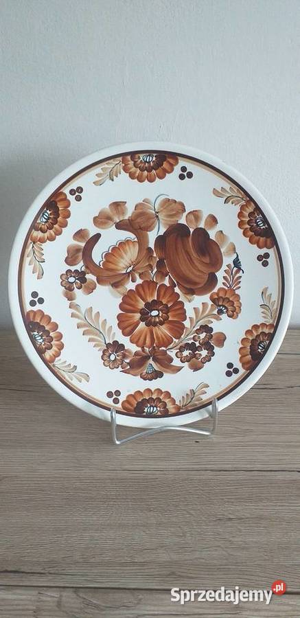 Wielki talerz Fajans prl Przedbórz