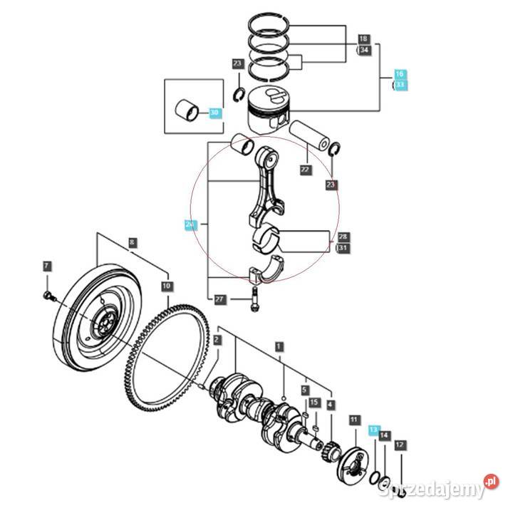 Korbowód LS MT125 Yanmar 3TNV80F 119E1023001