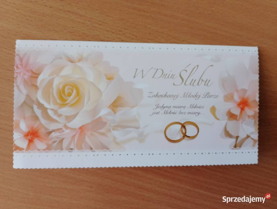 Kartka okolicznościowa z życzeniami W DNIU ŚLUBU