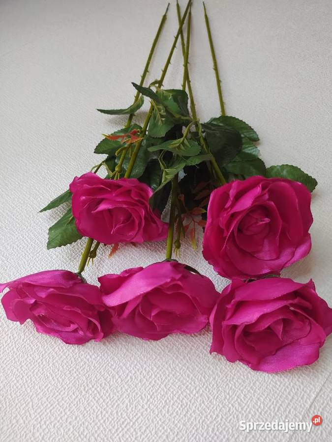 Róże kwiaty z wstążki upominki dzień mamy wielokolorowy podkarpackie Sędziszów Małopolski