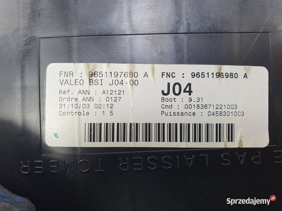 MODUŁ PEUGEOT 307 9651196980A kujawsko-pomorskie Lipno sprzedam