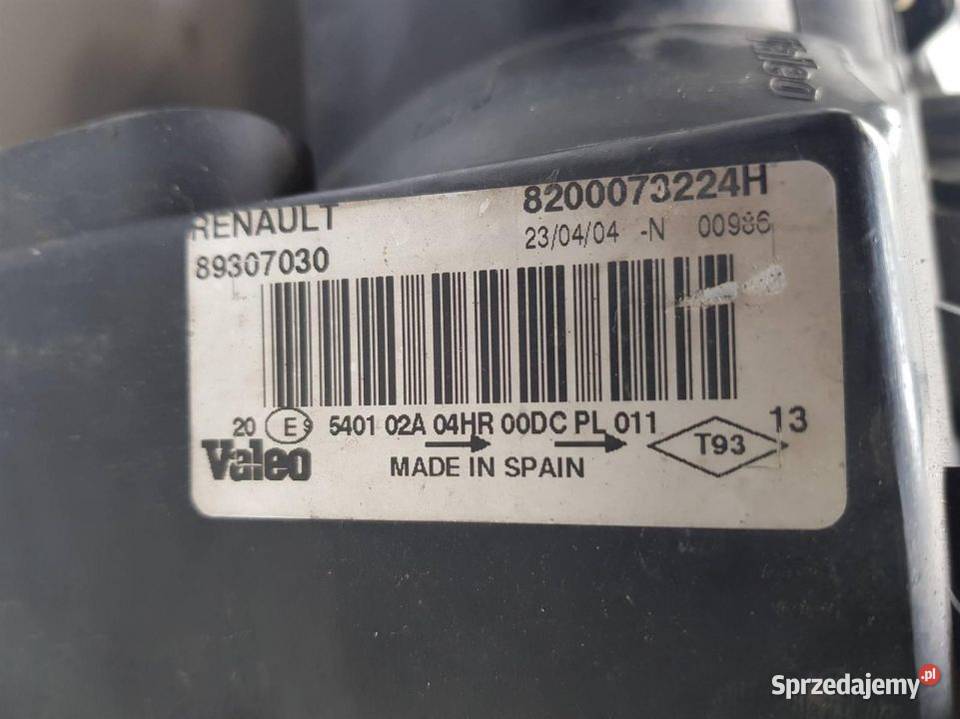 LAMPA LEWA PRZÓD RENAULT MEGANE GRANDTOUR osobowe Lipno