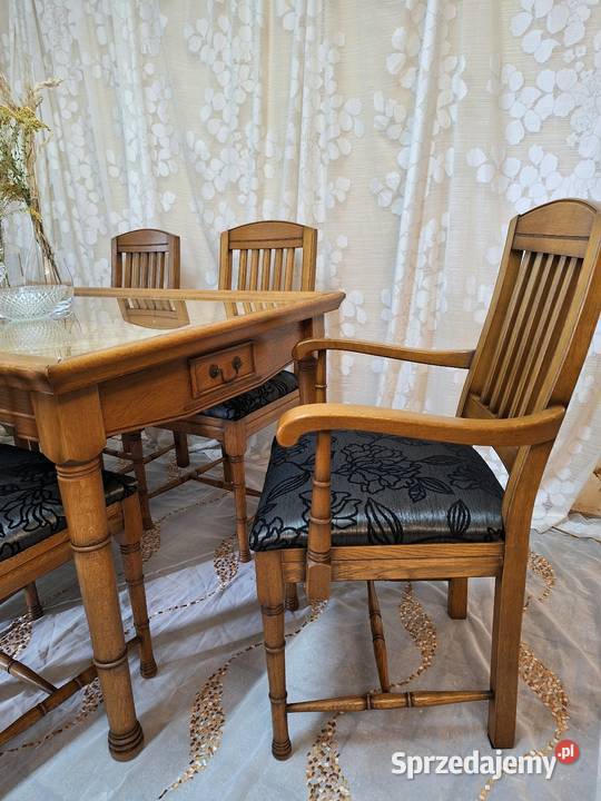 Stół z krzesłami krzesła drewniany zestaw
