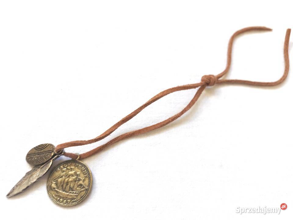 Naszyjnik męski Choker moneta pióro Bransoletka Białystok