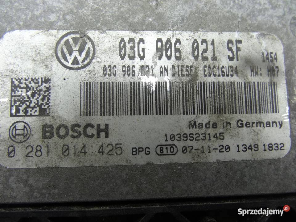 VW SEAT LEON KOMPUTER STEROWNIK 03G906021SF Komputery wielkopolskie Przemęt
