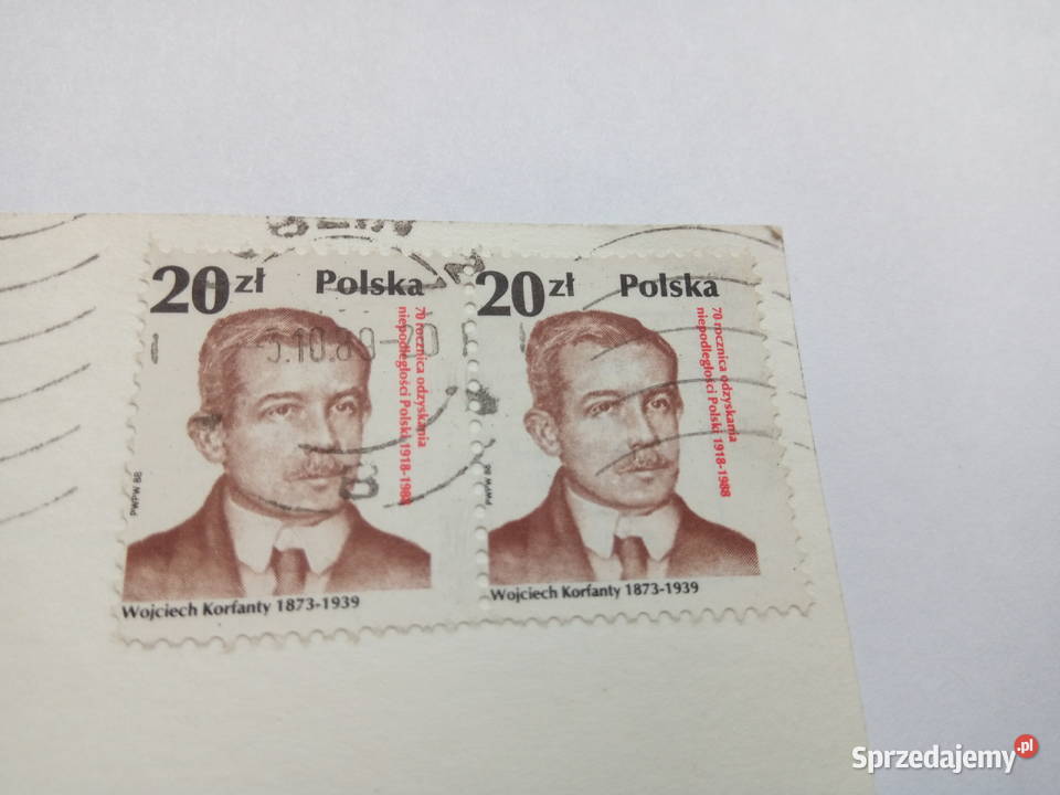 Pocztówka z Lublina z 1989r 2 znaczki Pocztówki i karty telefoniczne śląskie