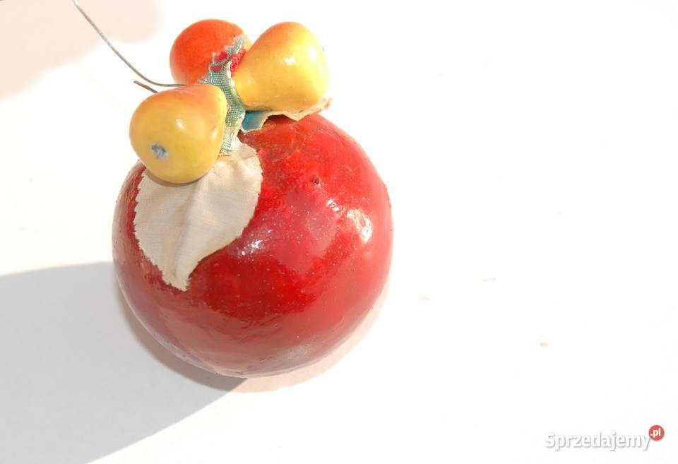 Stara ozdoba choinkowa bombka bańka jabłko Antyki, Sztuka, Kolekcje Cieszyn