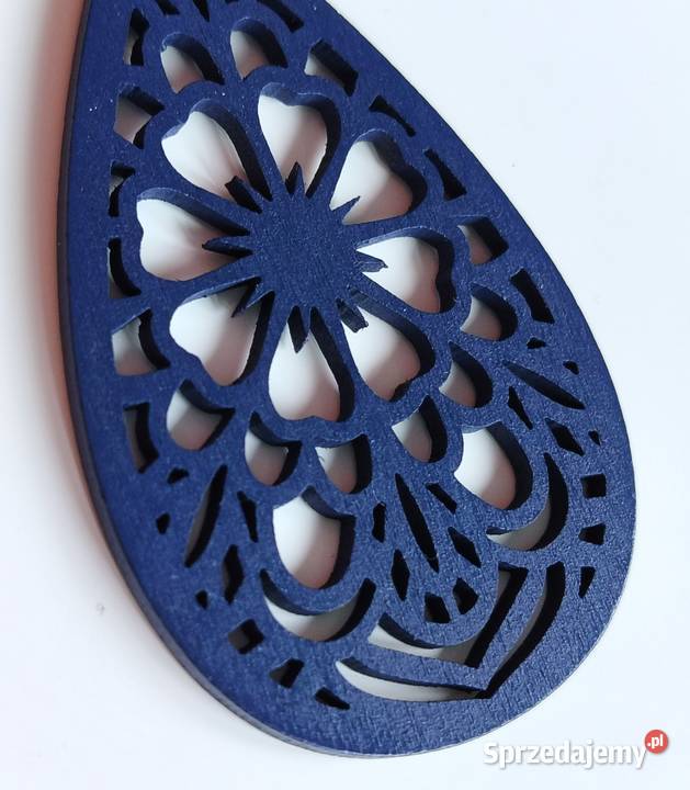 Nowe kolczyki drewniane kropelki Katowice