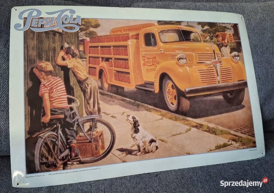 PepsiCola metalowy baner szyld reklama retro Warszawa