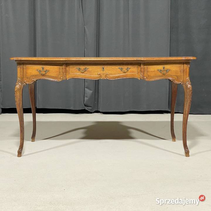 Stylowe biurko dębowe ludwikowskie początek XX Budno