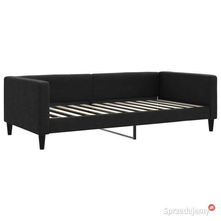 Sofa z materacem do spania czarna tkanina Warszawa