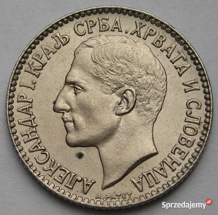 JUGOSŁAWIA 1 DINAR 1925 KRÓL ALEKSANDER STAN 1 Numizmatyka Łódź