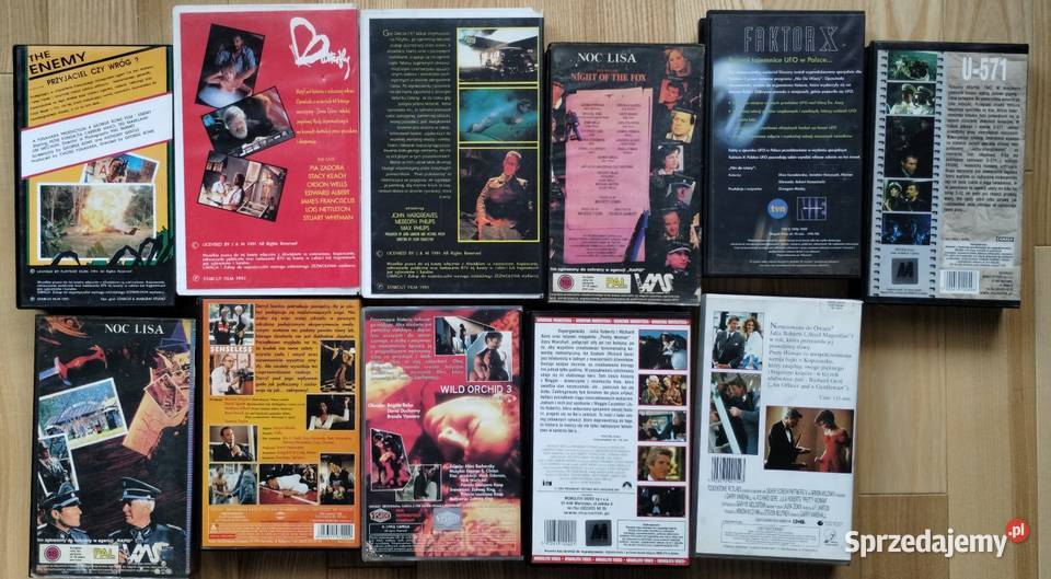 Pakiet kaset z filmami na VHS 11 sztuk Filmy Warszawa