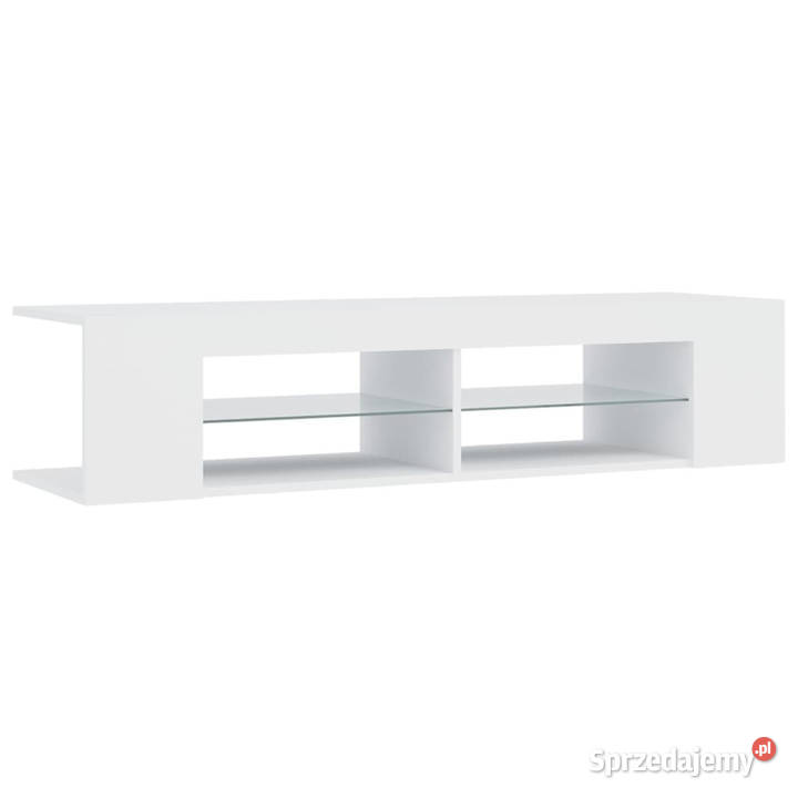 Szafka TV z oświetleniem LED biała 135x39x30