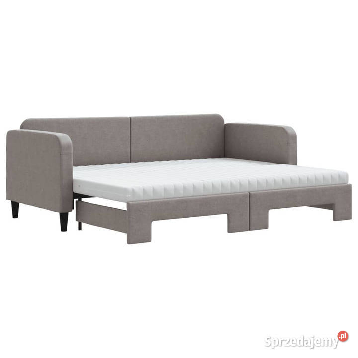 Sofa rozsuwana z materacami kolor taupe tkanina mazowieckie Warszawa