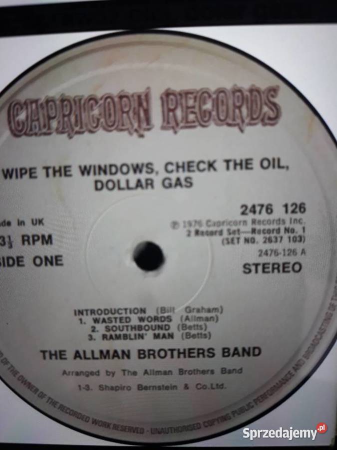 Archiwum blues rocka ALLMAN BROTHERS BAND 19762 płyta winylowa Płyty i kasety Muzyka Rzeszów