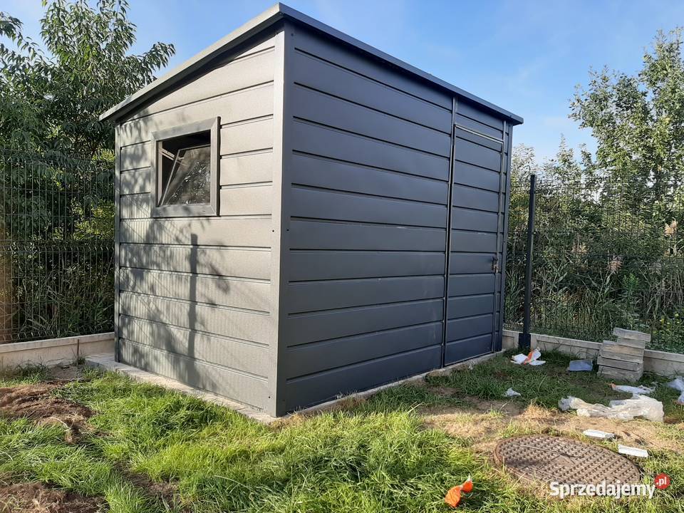 Garaż Blaszany GRAFITOWY Wiata Śmietnikowa