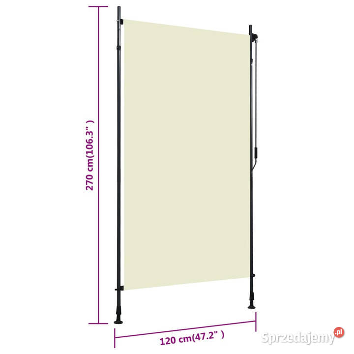 Roleta zewnętrzna 120x270 kremowa WM145940 mazowieckie Warszawa