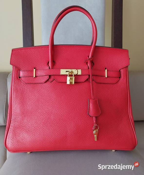 Piękna czerwona torebka damska skórzana leather czerwony Jarosław