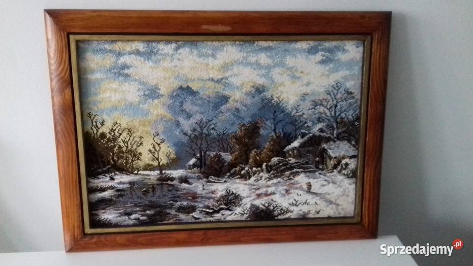 Obraz haftowany wełną ARCYDZIEŁO Rękodzieło mazowieckie Warszawa