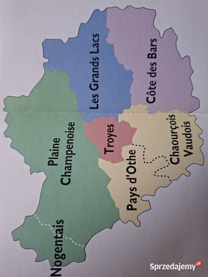 Francja LAube Fremdenverkehskarte Champagne mapa
